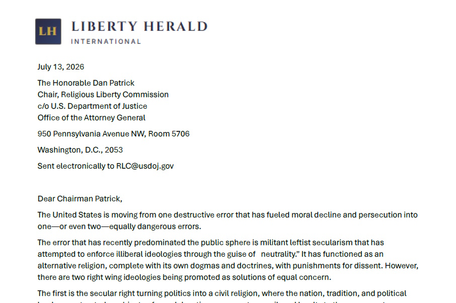 Liberty Herald's Response to the U.S. Religious Liberty Commission